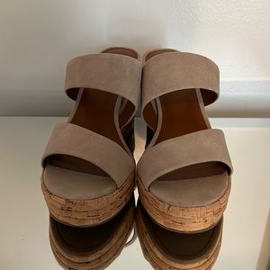 Nude Franco Sarto wedges.